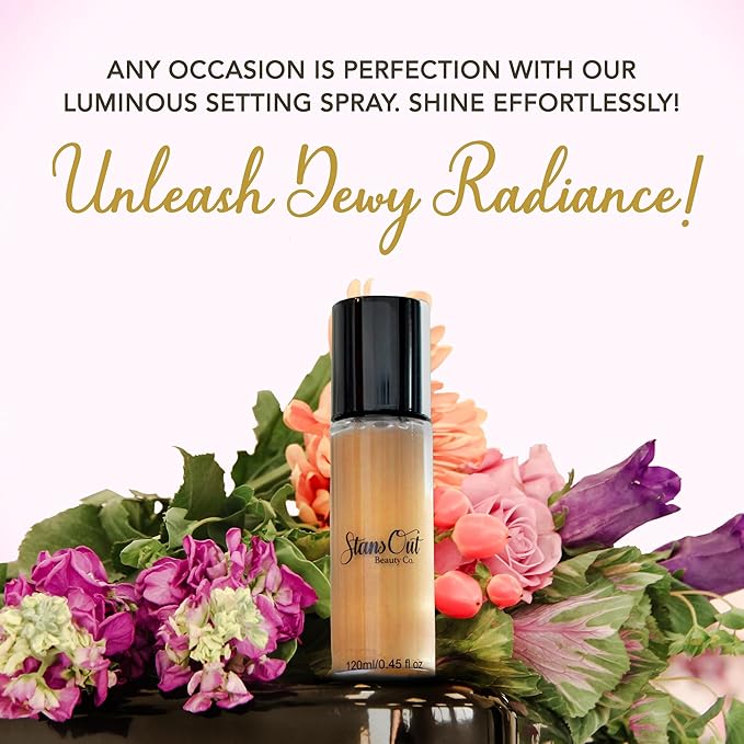 StansOut Beauty Co Bridal Glow Setting Spray | Dewy Illuminating Face Mist Fixing Spray for Makeup Finish | Long-Lasting Makeup Setting Spray for Face Paint, Dewy Finish, and Mature Skin 120ml-VivaGrace Women