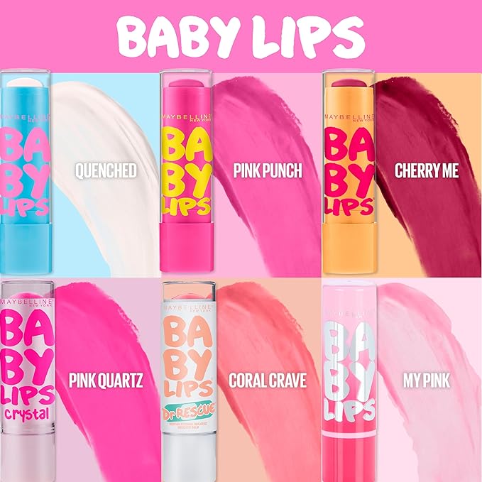 Maybelline New York Baby Lips Moisturizing Lip Balm 3-pack, Lip Care Essentials, 3 Shades-VivaGrace Women