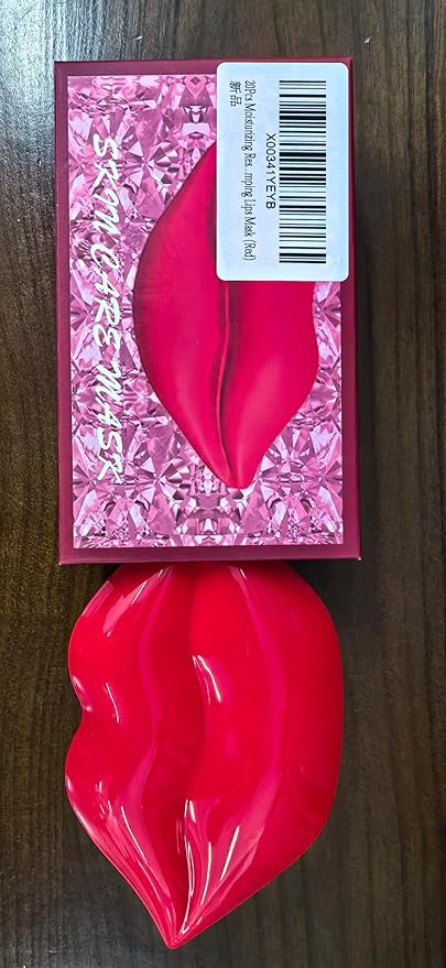 20Pcs Moisturizing Restores Moisture Lip Mask for Dry Lips and Lip Lines Overnight Lip Care, Gel Treatment Plumping Lips Mask (Red)-VivaGrace Women