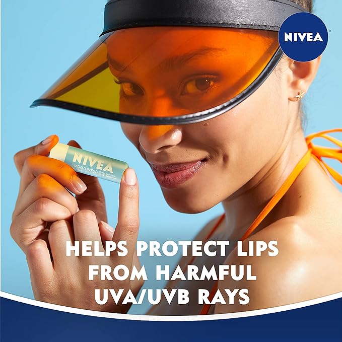 NIVEA Smoothness Lip Care SPF 15 Carded, 1 Count, Pack of 6-VivaGrace Women