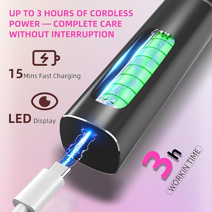 2 in 1 Electric Foot Callus Remover,9 Adjustable Speeds Rechargeable Electric Dead Skin Sander Pedicure Tools with Sandpaper Disk and Nail Drill Bits,Grinding Heads for Women&Men-VivaGrace Women