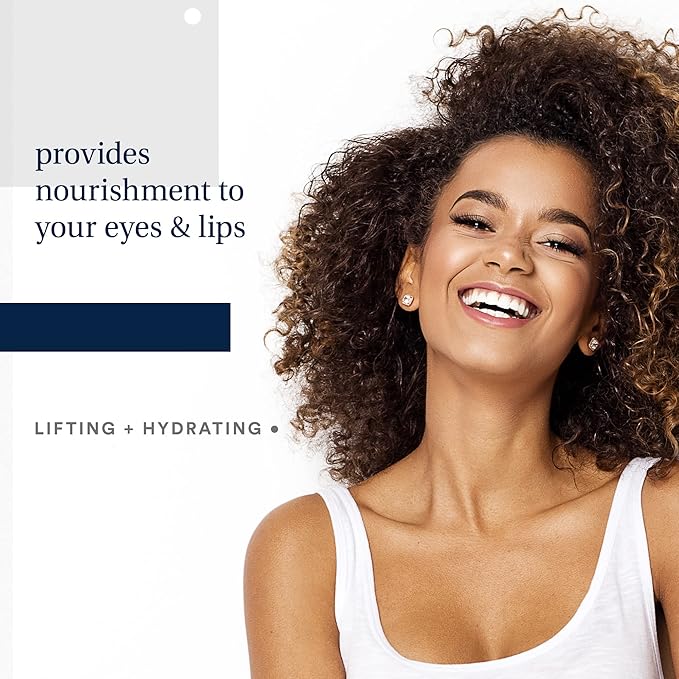 Eye+Lip Nourishing Cream with Caffeine, Vitamin K, Vitamin C, and Peptides. De-Puffs and Reduces Dark Circles. Fragrance-Free, Cruelty-Free. (0.5 ounce) (0.5 oz)-VivaGrace Women