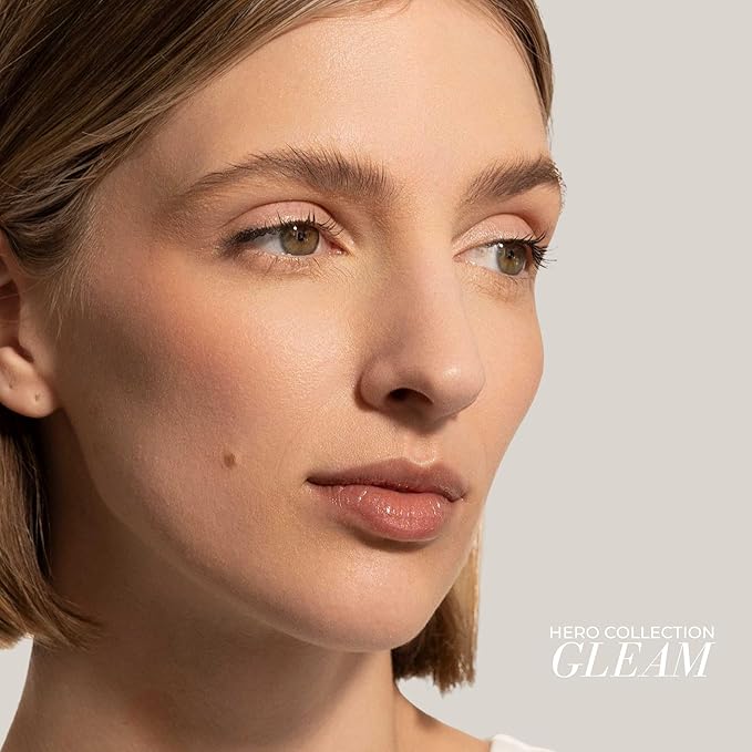 FITGLOW Beauty Lip Colour Serum | Hydrating Lip Gloss | Plumping Anti-Aging Lip Treatment | Natural Shine with Pomegranate Sterols & Collagen | Buildable Color for Dry Chapped Lips | Gleam - 10g-VivaGrace Women