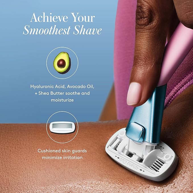 Women's Razor Shave Kit, 1 Pool Party Razor Handle + 6 Blade Refills-VivaGrace Women