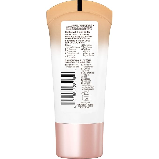 Maybelline Dream Fresh Skin Hydrating BB cream, 8-in-1 Skin Perfecting Beauty Balm with Broad Spectrum SPF 30, Sheer Tint Coverage, Oil-Free, Medium/Deep, 1 Fl Oz-VivaGrace Women