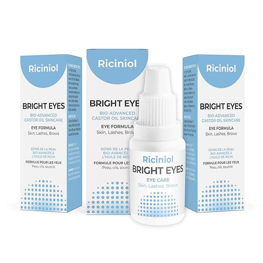 Bright Eyes - Under Eye, Puffy Eyes, and Dark Circle Treatment, Bio-Adnvanced Castor Oil Skin Care Around the Eyes, Enriched with Vitamins C, E and Lavender Essential Oil, 15ml (Pack of 3)-VivaGrace Women