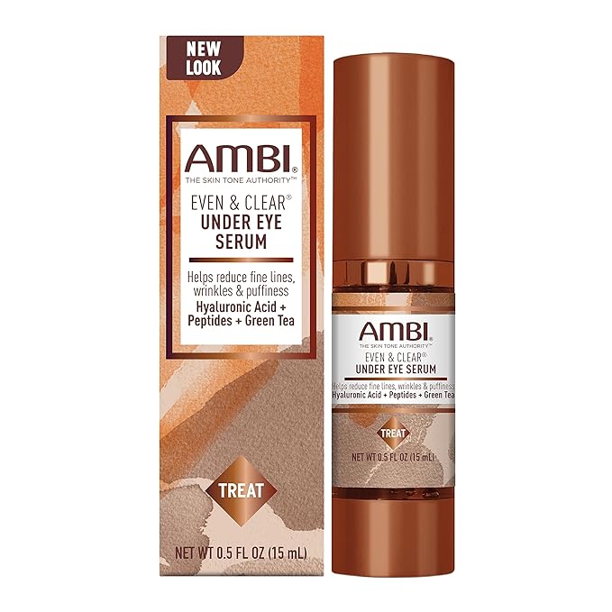 Ambi Even & Clear Under Eye Serum for All Skin Types Anti Aging Formula Features Peptides, Hyaluronic Acid, and Vitamin A to Help Reduce Fine Lines, Wrinkles, and Dark Circles , 0.5 Ounce-VivaGrace Women