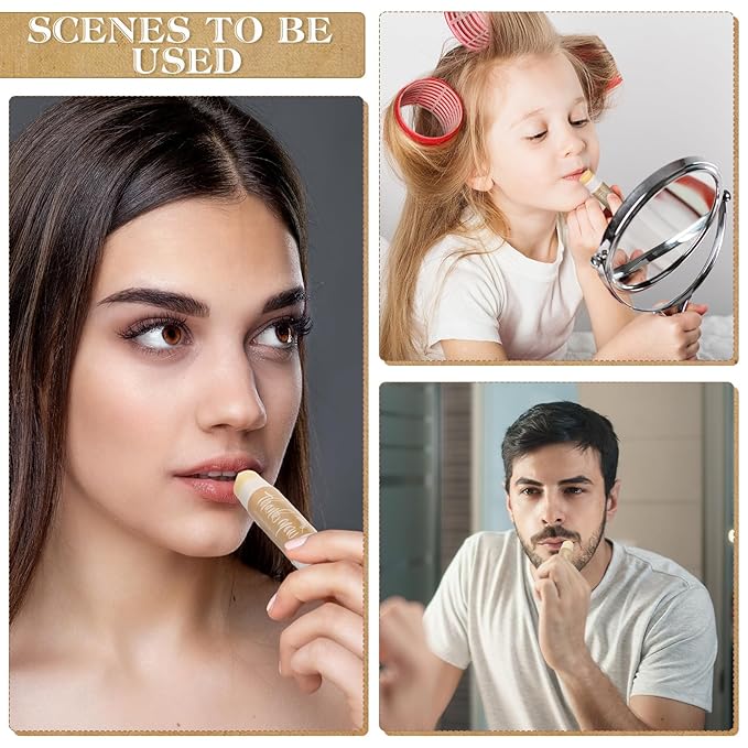 100 Set Thank You Lip Balm Bulk Small Natural Moisturizing Mini Lip Balm with Organza Bag and Card for Baby Wedding Bridal Shower Thank You Favors Bridesmaid Gifts Women Guests-VivaGrace Women