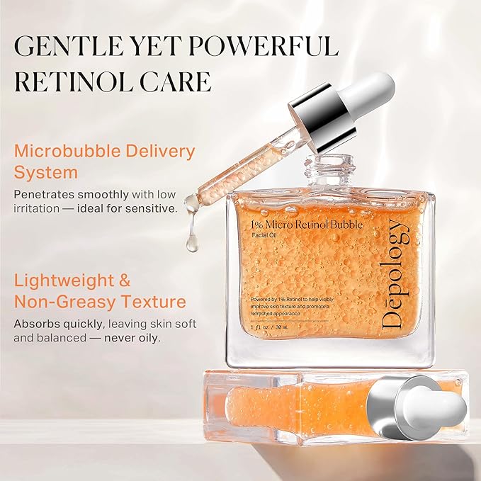 1% Retinol Face Oil with Firming, Smoothing & Glowing– Retinol Serum for Face, Lightweight Squalane Facial Oil for Fine Lines, Texture & Anti-Aging, Gentle for All Skin 1.01 fl oz-VivaGrace Women