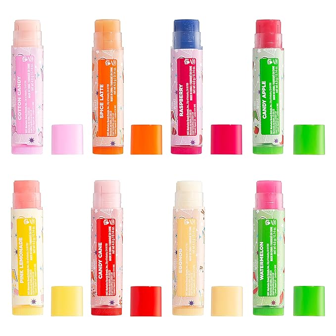 Lip Smacker Holiday Original & Best - 8 Moisturizing Lip Balms, Hydrating & Protecting, Fun Assortment - Vegan - Holiday Original & Best-VivaGrace Women