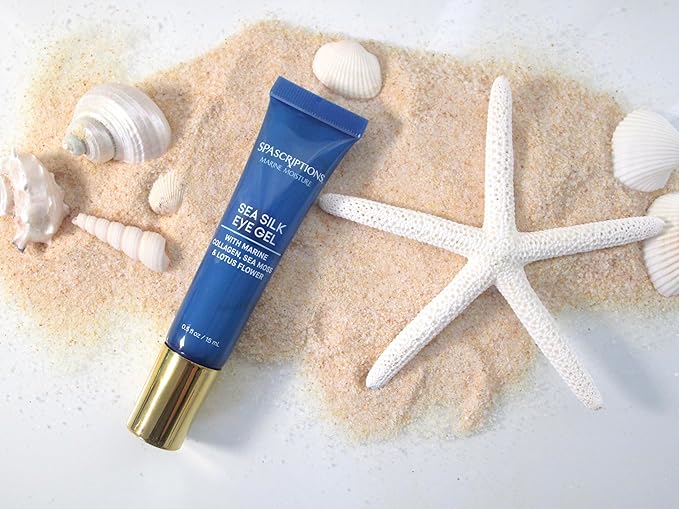 Spascriptions Marine Moisture Sea Silk Eye Gel, 0.5 fl oz (pack of 1), Under-Eye Gel Moisturizer with Natural Marine Collagen, Cruelty Free-VivaGrace Women