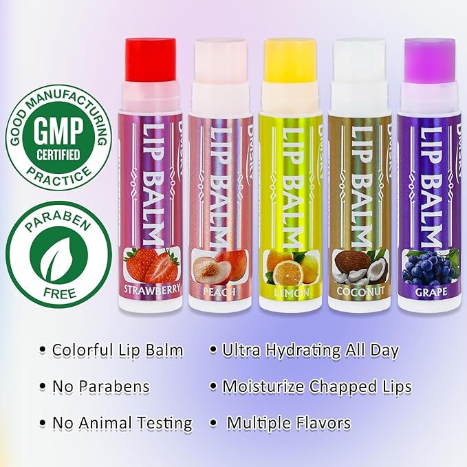 Dmsky Lip Balm 30 Pack, Colorful Lip Balm Bulk with Vitamin E and Coconut Oi, Hydrating Moisturizing Lip Balm Set for Men Women- 15 Flavors-VivaGrace Women