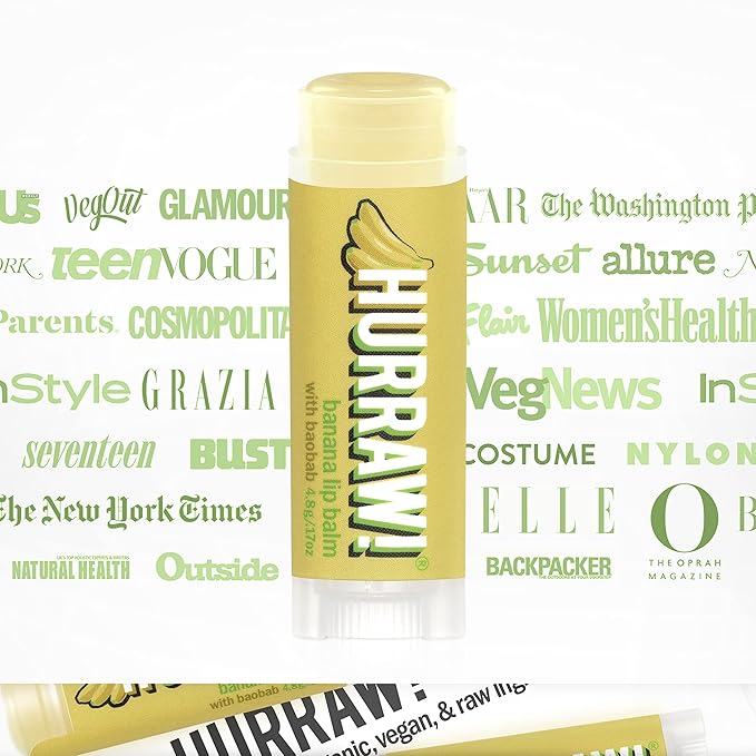 Hurraw! Banana Lip Balm: Organic, Certified Vegan, Cruelty and Gluten Free. Non-GMO, 100% Natural Ingredients. Bee, Shea, Soy and Palm Free. Made in USA-VivaGrace Women