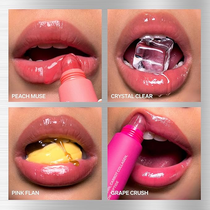 LipLock Jelly Serum for Dry Lips, Long-Lasting, Hydrating, Plumping, Glossy Mask with Rose PDRN, Carrot Collagen, Pillow Peptide, Moisturizing Tinted Lip Balm. (Pink Flan)-VivaGrace Women