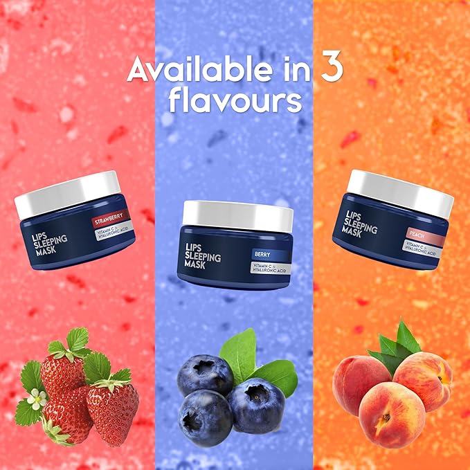 Lip Mask Overnight with Hyaluronic Acid & Collagen, Lip Sleeping Mask for Dry Cracked Lips, Moisturizing, Hydrating, Exfoliating Night Treatment for Lip Care (Peach)-VivaGrace Women