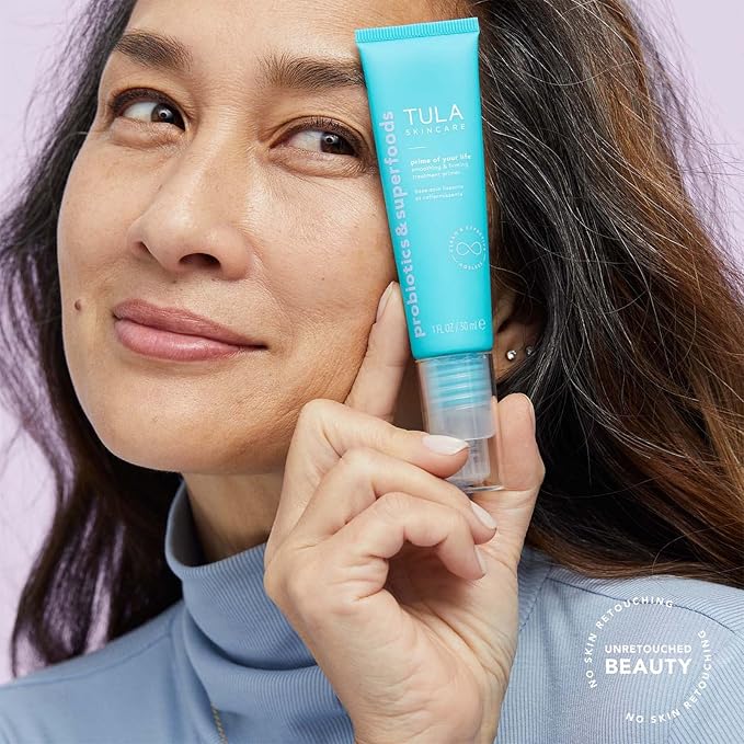 TULA Skin Care Prime of Your Life Smoothing & Firming Treatment Primer - Skincare-first treatment primer that delivers a plumped up, radiant soft focus finish, 1 fl. oz.-VivaGrace Women