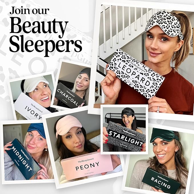 Pure Silk Sleep Mask [100% 6A Mulberry Silk, 22 Momme] Light Blocking Travel Essentials. Eye Masks for Sleeping. Black Oeko-Tex Blindfold. Eye Covers for Men & Women-VivaGrace Women