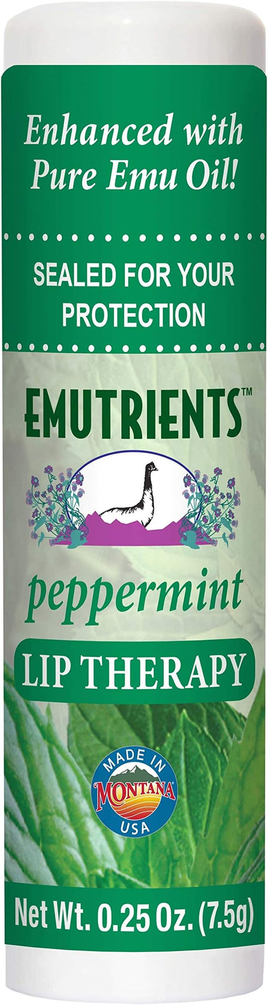 Montana Emu Ranch Natural Lip Balm 0.25 Ounce - Peppermint - Long Lasting Lip Therapy with Emu Oil-VivaGrace Women
