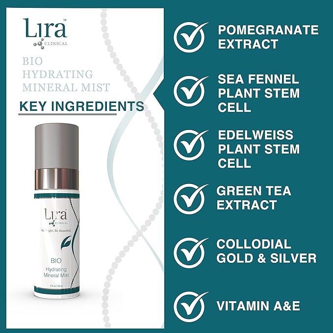 Lira Clinical BIO Hydrating Mineral Mist - Face Mist Hydrating Spray with Plant Stem Cells - Calming & Glowing Facial Mist - 2 Ounce-VivaGrace Women