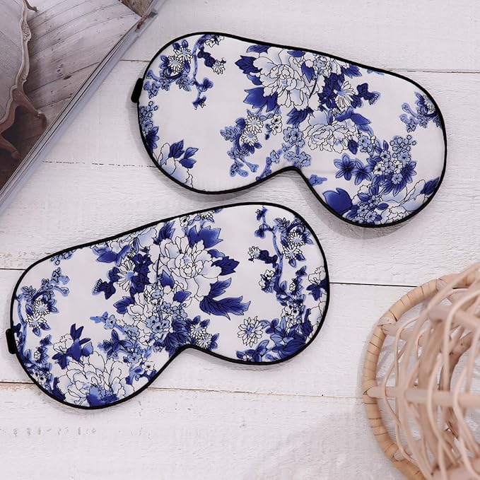 Feel 100% Pure Silk Eye Mask Sleep Eye Mask Eye Cover Eyeshade Sleeping Eye Mask Floral Colors (#39)-VivaGrace Women