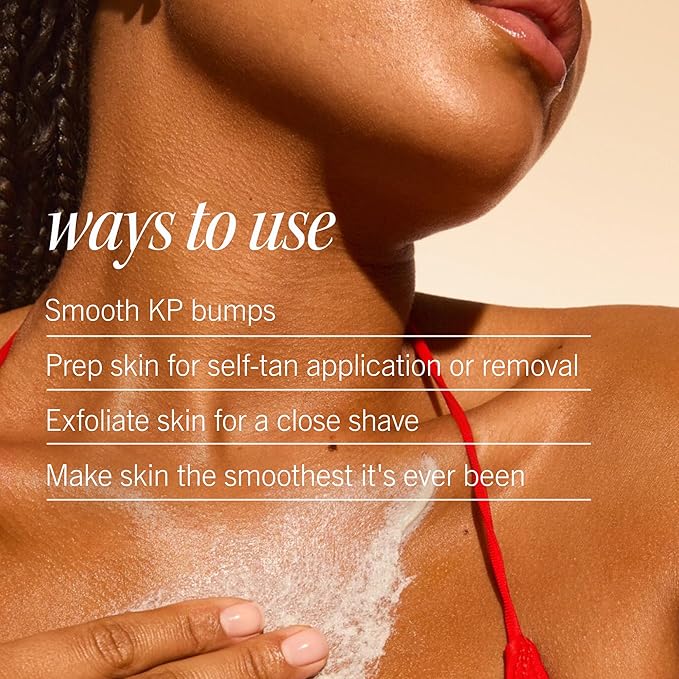 First Aid Beauty - KP Bump Eraser Body Scrub with 10% AHA, Keratosis Pilaris Exfoliator with Glycolic and Lactic acids, Helps Reduce Chicken Skin Bumps, Safe for Sensitive Skin, Peach Scent (8 oz)-VivaGrace Women