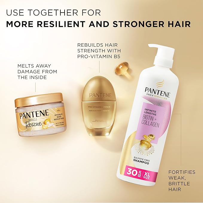 Pantene Miracle Rescue Hair Mask, Intensive Bond Repair with Melting Pro-V Pearls, Melts Away Damage, Builds Bonds, Strengthens Against Damage, Deep Conditioning for Dry Damaged Hair, 10.1 fl oz-VivaGrace Women