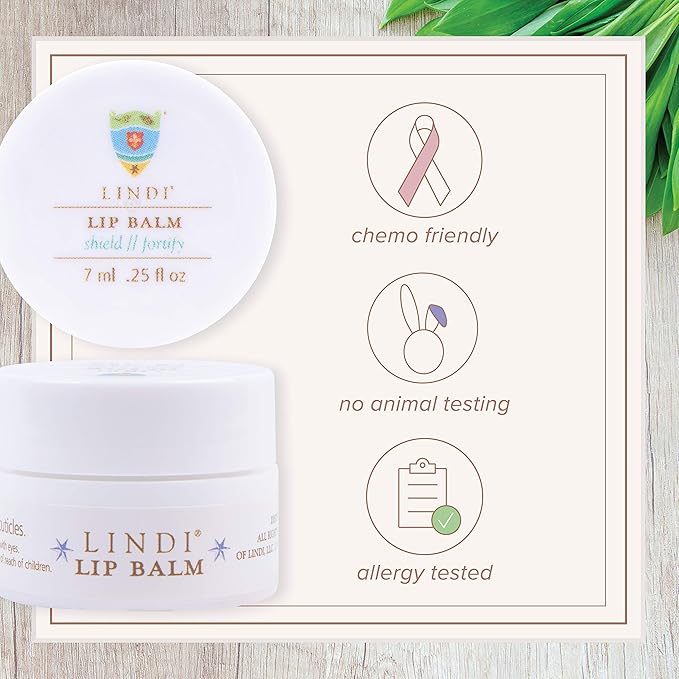 LINDI SKIN Lip Balm - Gentle, Non-Irritating, Vitamin E Formula That Hydrates and Soothes Dry, Chapped Lips - Soother for Nails & Cuticles - Allergy Tested Lip Balm for Cancer Patients (0.25 fl oz)-VivaGrace Women