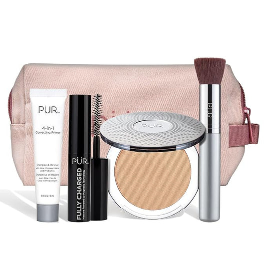 PÜR Beauty Multitasking Essentials Best Sellers Kit, Everyday Look Deluxe Kit, Condition & Moisturize Skin, Cruelty Free, Tan-VivaGrace Women