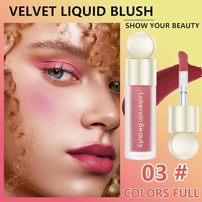 Liquid Blush,Natural Soft Cream Face Blush Matte Cheek Tint,Lightweight,Moisturizing,Waterproof,Long Lasting Face Blush Stick(5#)-VivaGrace Women