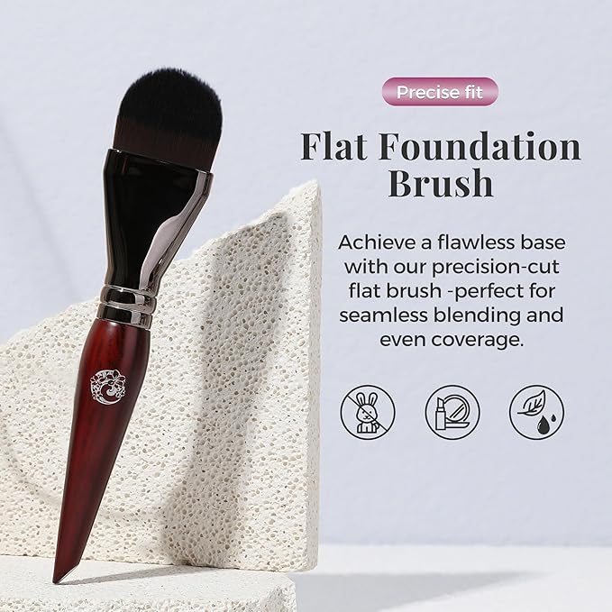 ENERGY Foundation Brush for Liquid Makeup DIY Facial Mask Premium Soft Bristles Contour Face Brush for Blending Liquid, Cream, Eye Mask, Under Eye Concealer Vegan Flat Cosmetic Makeup Tool-VivaGrace Women