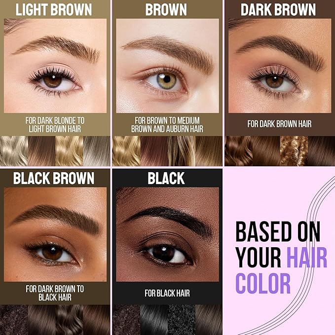 iMethod Eyebrow Pen and Eyebrow Gel - Eyebrow Pencils for Women with 4-Fork-Tip & Brow Gel Clear, Magical 2-in-1 Dual-Ended Brow Pen for Fuller-Looking Defined Brows, Stay All Day, Black-VivaGrace Women