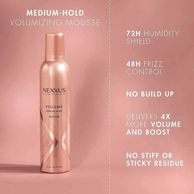 Nexxus Medium Hold Mousse Volume for a Light, Flexible Hold, with StyleProtect Technology 10.6 oz-VivaGrace Women