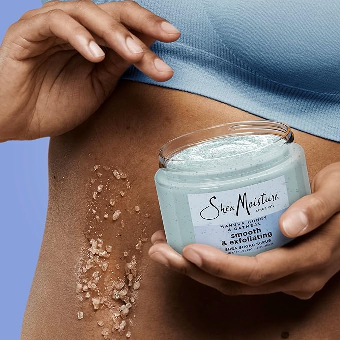 SheaMoisture Shea Sugar Body Scrub Manuka Honey Oatmeal for smooth & exfoliating Smooth and Exfoliating Body scrub with 24h shea moisture nutrients 12 oz-VivaGrace Women
