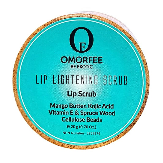 Omorfee 100% Organic Lip Lightening Scrub, Vegan Lip Exfoliator & Moisturizer, Gentle Overnight Lip Mask Treatment, With Kojic Acid, Vitamin E & Natural Beads for Dull, Dry & Dark Lips- 20g/0.70Oz-VivaGrace Women