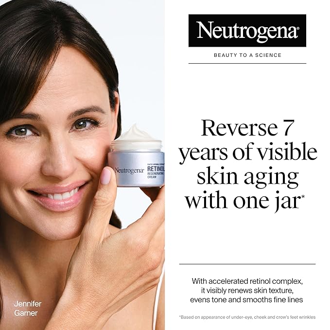 Neutrogena Rapid Wrinkle Repair Retinol Face Moisturizer, Daily Anti-Aging Face Cream with Retinol & Hyaluronic Acid to Fight Fine Lines, Wrinkles, & Dark Spots, 1.7 oz
