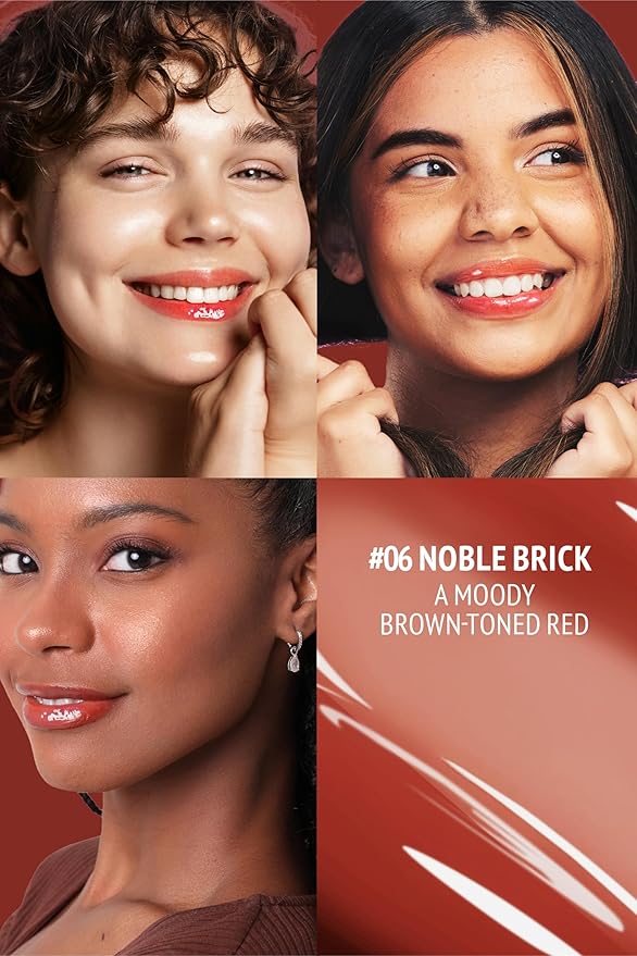 Veganize Collagen Lip Glass Balm | Hydrating Lip Balm in 9 Vibrant Colors | Moisturizing Lip Care Infused with Collagen Jelly Magic | No Animal Trial Lip Balm 0.06 oz (No. 6 Noble Brick)-VivaGrace Women