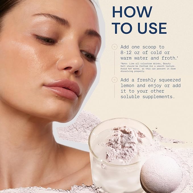 The Skinny Confidential Beauty Salt- Hydration Powder Contain Grass-Fed Colostrum, Electrolytes & Pearl Powder - Supports Immunity & Digestive Health, Glowing Skin & Radiant Hair - Gluten Free-VivaGrace Women