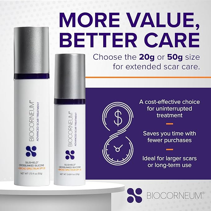 Advanced Scar Treatment with Silishield® & SPF 30 50g – Made in the USA, Fast-Drying, Water-Resistant Silicone Scar Gel - Surgeon Recommended for New & Old Scars - Suitable for Children Over 6 Months-VivaGrace Women