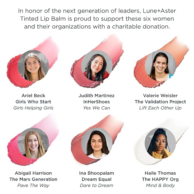 Lune+Aster Tinted Lip Balm - Yes We Can - Vegan, antioxidant-rich vitamins C and E tinted lip balm provides a sheer customizable flush of color for soft, smooth lips-VivaGrace Women