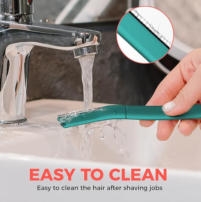 ZOMCHI Eyebrow Razor, Face Razors for Women&Men, Eyebrow Trimmer Shaper with Precision Cover, Facial Shaver with 6 Blades (Green)-VivaGrace Women