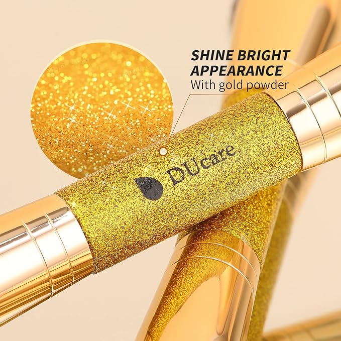 DUcare Foundation Powder Brush Double Ended Blush Makeup Brushes, Duo Bronzer Blush ideal for cream or powder-VivaGrace Women