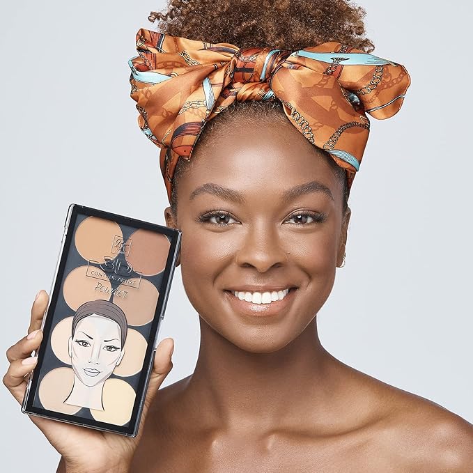 Ruby Kisses 3D Powder Contour Palette Medium Dark Define your cheekbones, perfect your nose, and sculpt your jawline-VivaGrace Women