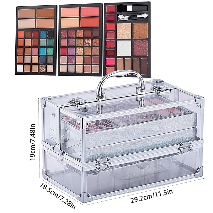 74 Colors Makeup Kit All-in-one Makeup Set, Cosmetic-Gift for Women -Include Makeup Brush Set, Eyeshadow Palette, Brow Powder, Eyebrow Pencil, Lip brush -(Multicolor 102)-VivaGrace Women