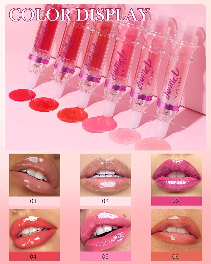 Spicy Lip Plumping Booster,Plumping Lip Oil with Chili Extract,High-Shine Smooth Fuller Lips,Hydrating Pink LIp Goloss Lip Glaze,Plump and Pout Lip Plumper Lipstick,Christmas Makeup Gift for Women-02#-VivaGrace Women