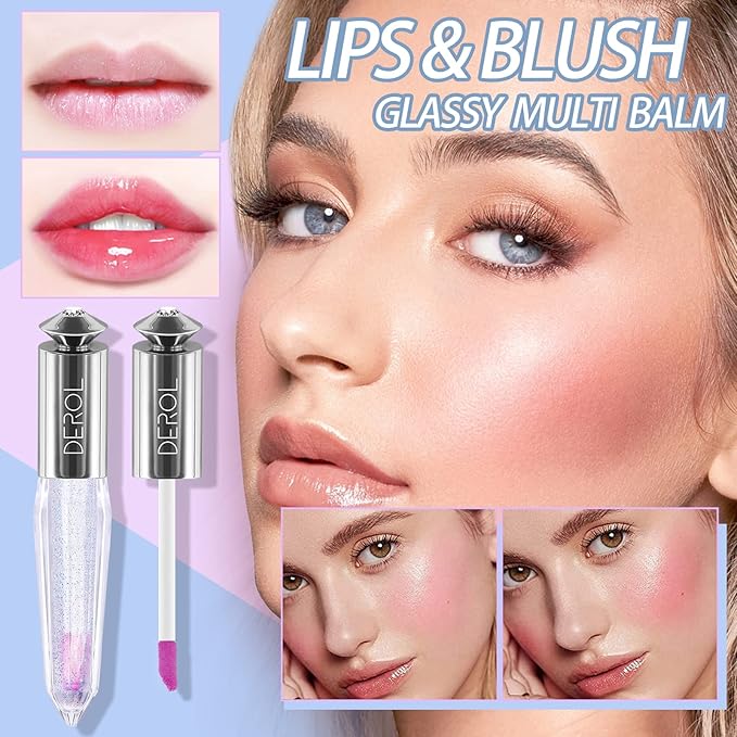Color Changing Clear Liquid Blush for Cheeks and Lips, Moisturizing Multi-use Rouge Blush Gel, Magic Tinted Balm Waterproof Transparent Cream Liquid Blush, Glossy Shiny Finish Korean Blush Makeup -5ml-VivaGrace Women
