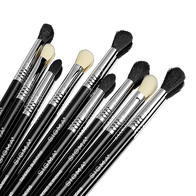 Sigma Beauty Deluxe Blending Brush Set – Professional Grade Eyeshadow Brush Set with 9 Full Size Blending Brushes Featuring Extra Soft Fibers for Precise, Controlled, & All-Over Eyeshadow Blending-VivaGrace Women