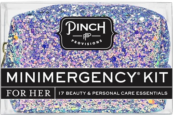 Pinch Provisions Mermaid Glitter Minimergency Kit, includes 17 Travel-Sized Cosmetic Essentials, Convenient for Purses, Emergency Beauty Accessories, Gifts for Holiday’s & Birthday’s-VivaGrace Women