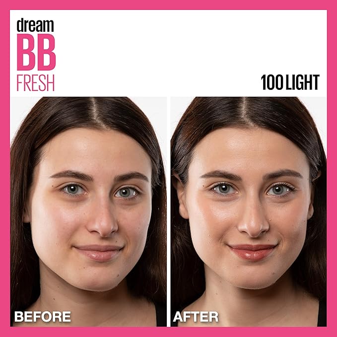 Maybelline Dream Fresh Skin Hydrating BB cream, 8-in-1 Skin Perfecting Beauty Balm with Broad Spectrum SPF 30, Sheer Tint Coverage, Oil-Free, Light, 1 Fl Oz-VivaGrace Women