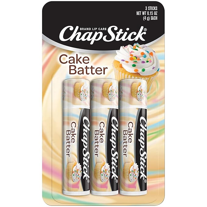 ChapStick Cake Batter Limited Edition Flavored Lip Balm Tubes - 0.15 Oz (Pack of 3)-VivaGrace Women