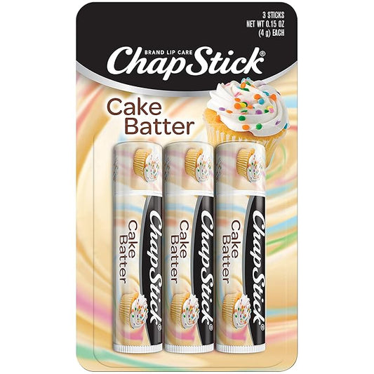 ChapStick Cake Batter Limited Edition Flavored Lip Balm Tubes - 0.15 Oz (Pack of 3)-VivaGrace Women